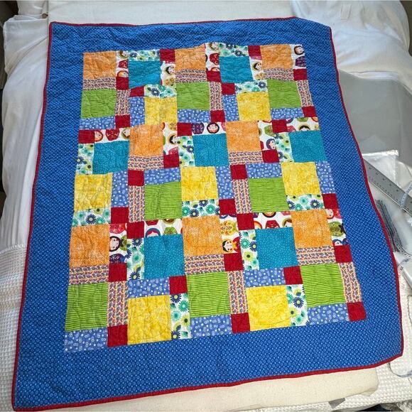 No brand Other - Handmade Baby Quilt Vibrant Colors Excellent condition Block Lime Green Red Blue